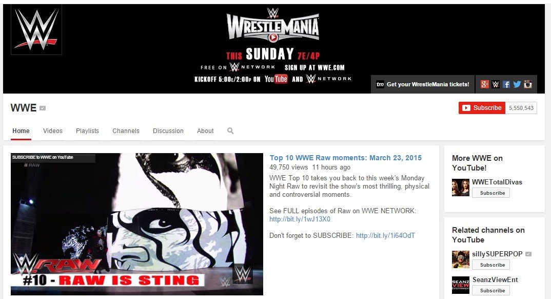WWE Youtube Channel
